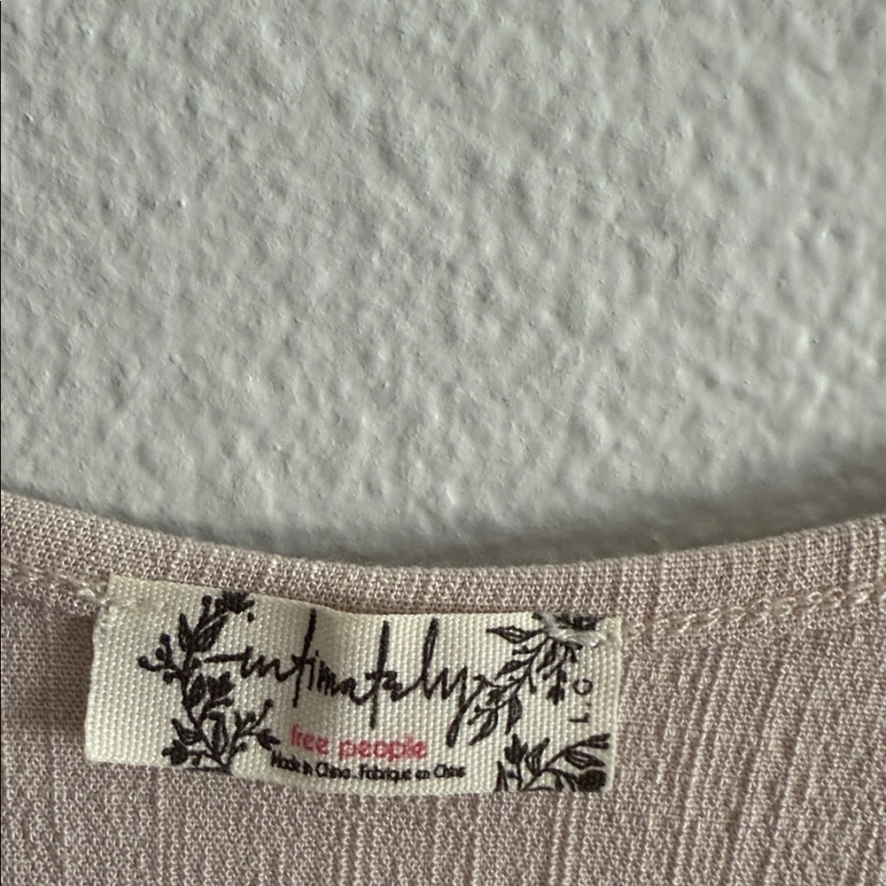 Free People Intimately Ribbed Racerback Mini Dress | Neutral Beige Size Large - Picture 8 of 9
